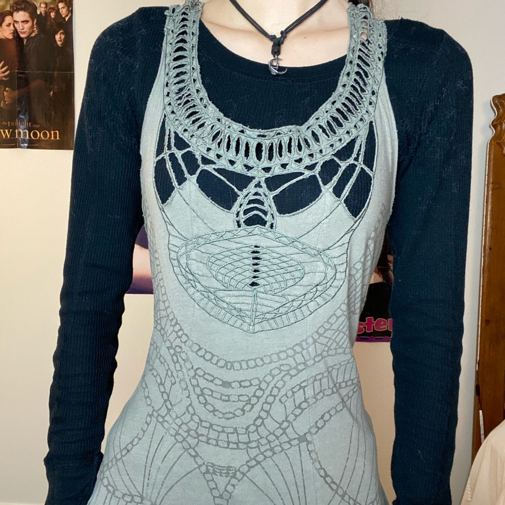 Green hippie dress